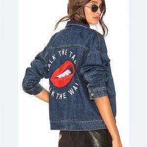 DRDENIM Maureen Jean Patch Talk The Talk Jacket XS Oversized EUC Revolve